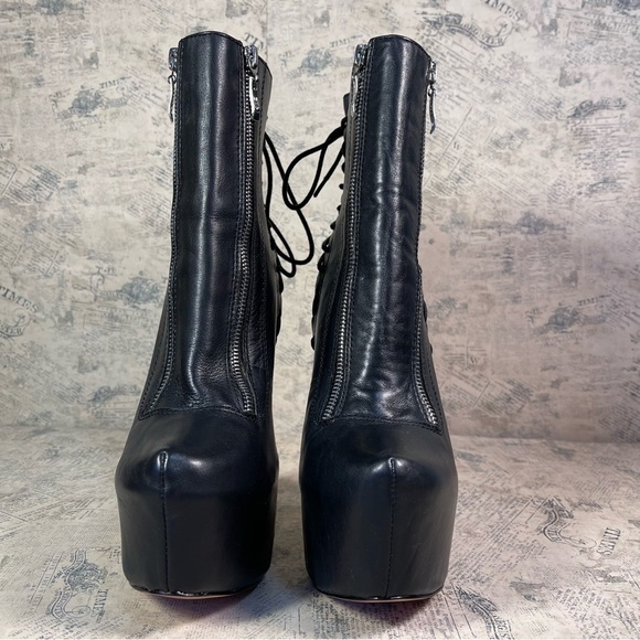 Zigi NY Suspend 6" Stiletto Heel Black Leather Platform Booties - Picture 3 of 15